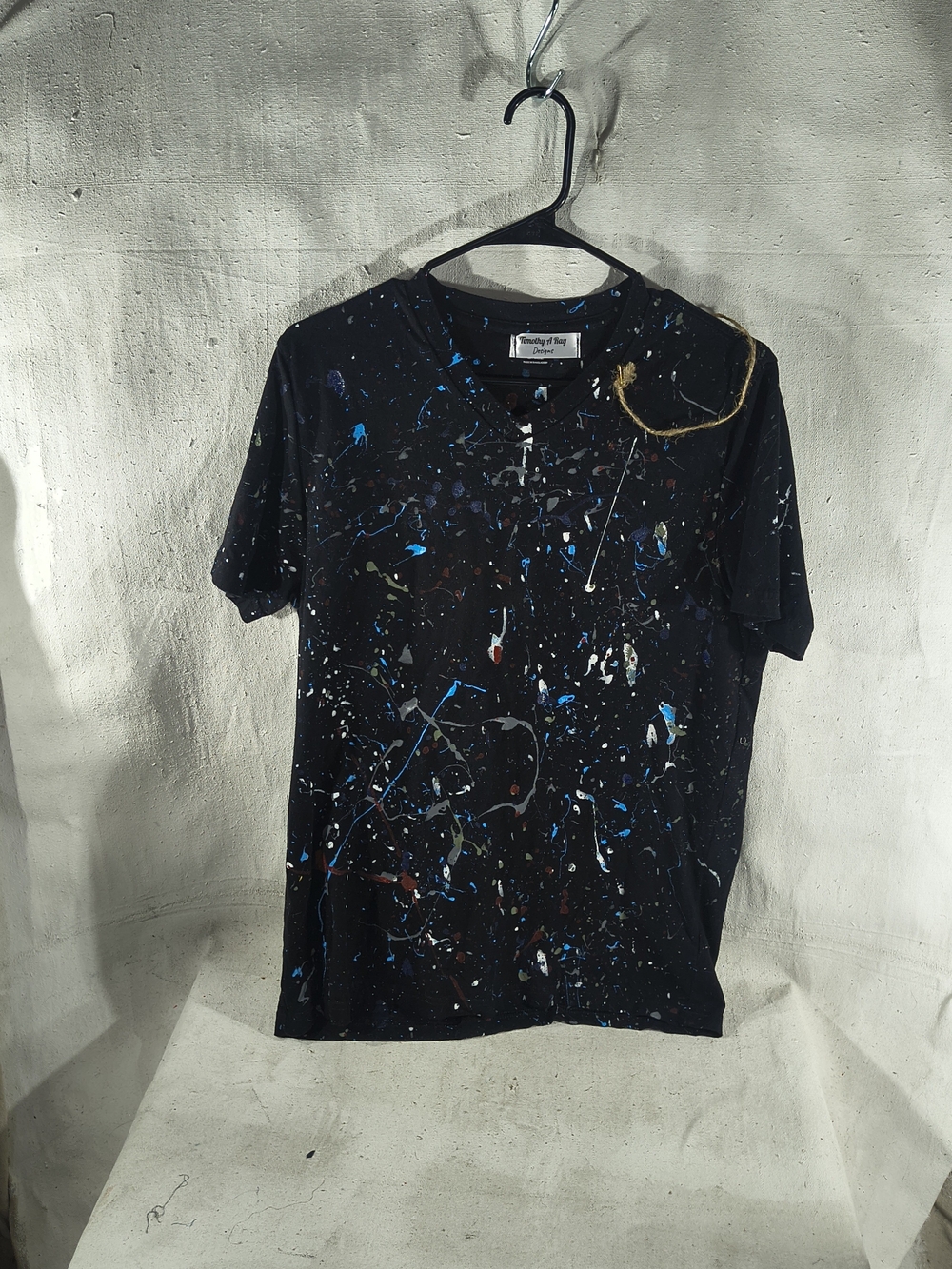 Timothy Designs T154 Men's Black SS Tee Size Small W/Unique Street Wear Design